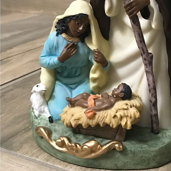 African-American Holy Family Nativity Scene Christmas - Picture 3 of 6